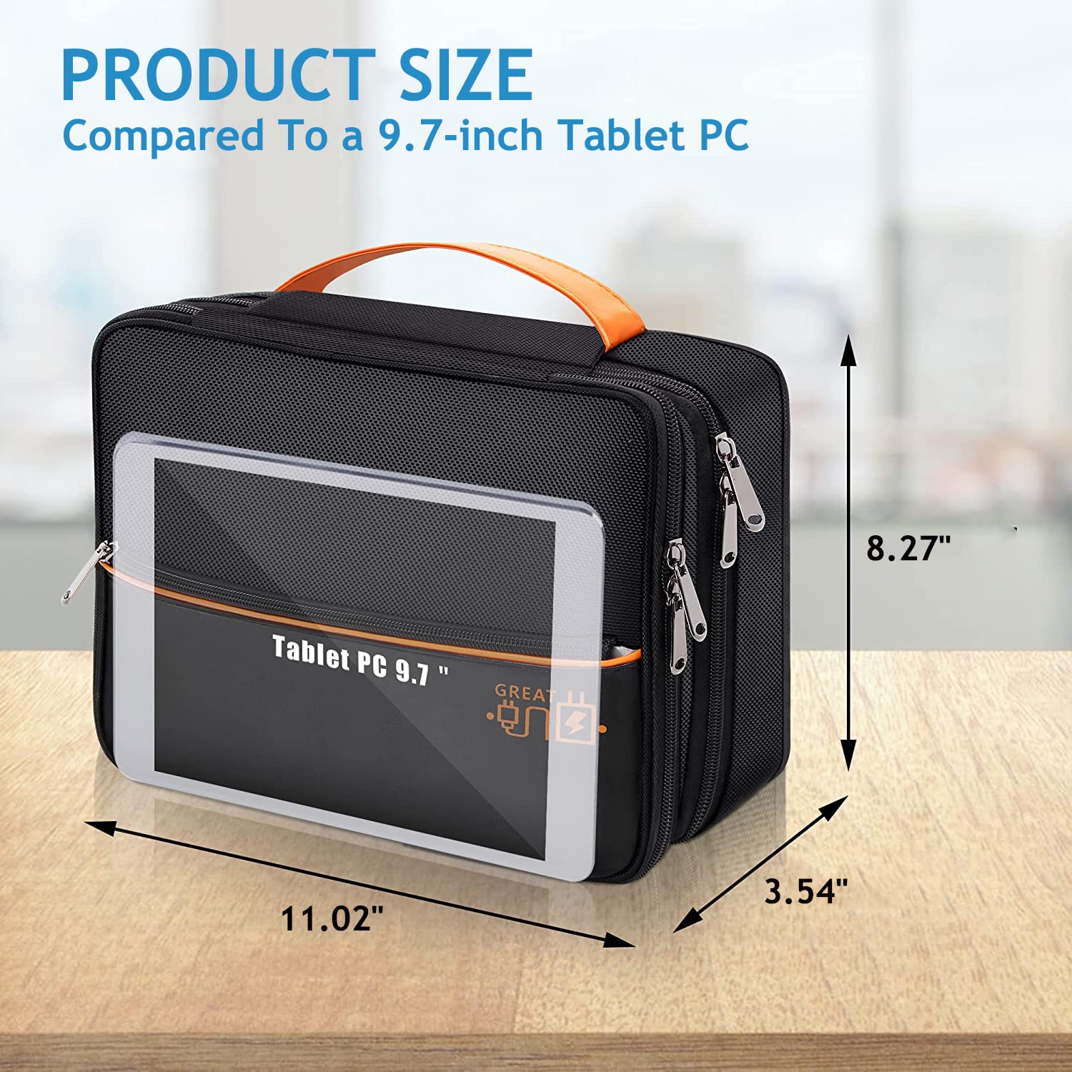 Travel Organizer Double Layer Waterproof Charger Power Bank - Dettaglio