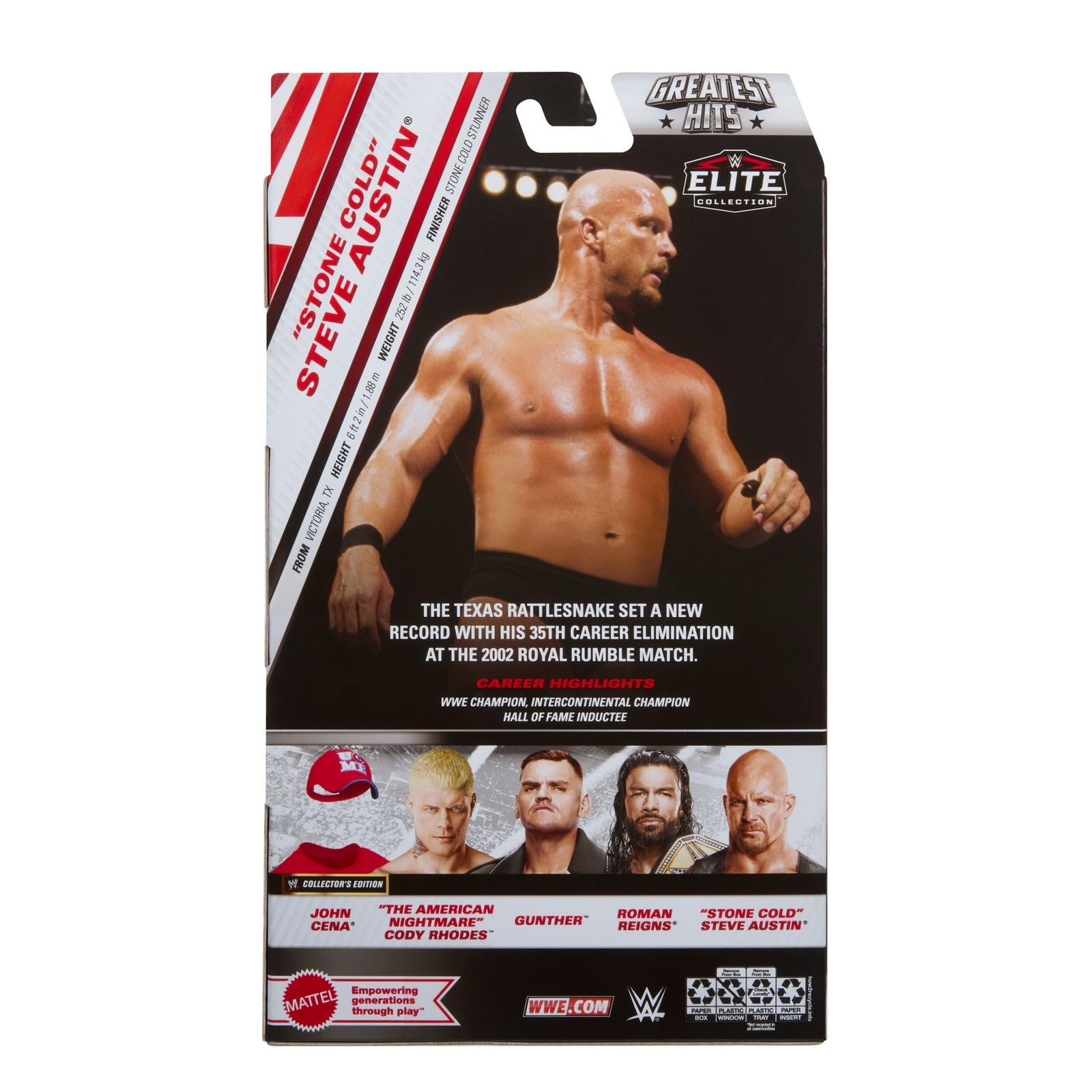 WWE Stone Cold Steve Austin Elite Greatest Hits 8 Toy Wrestling figurka akcji