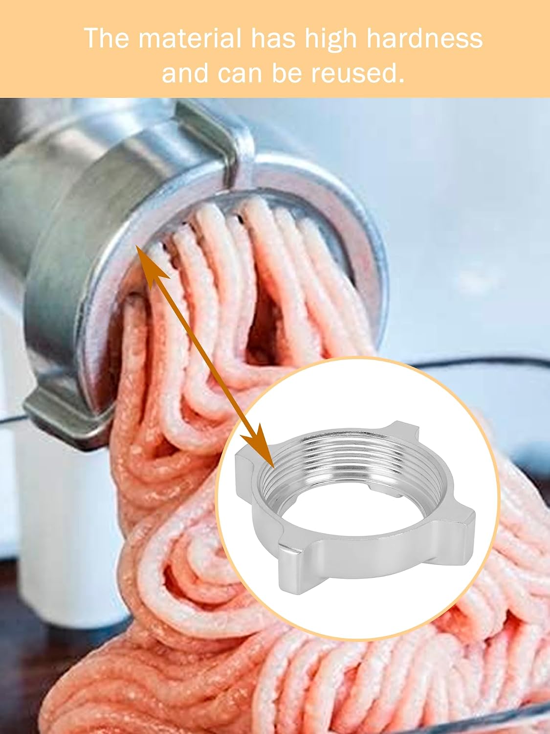Meat Grinder Replacement Parts, #7 Stainless Steel Meat Grinder Nut, for Electric Meat Grinders, Kitchen, Female Thread Diameter 6.9cm/2.7in