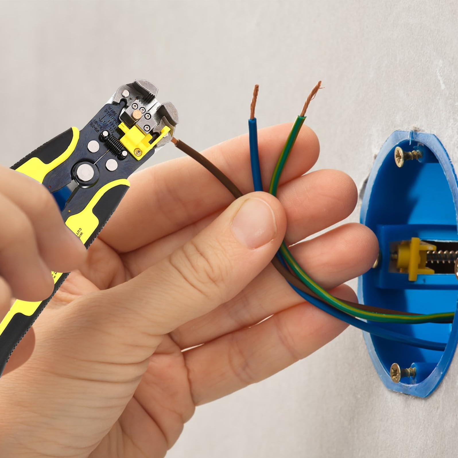 Juego de crimpadora para terminales eléctricos con 271 piezas, incluye alicates de corte y pelacables, adecuado para eléctricas y proyectos de bricolaje