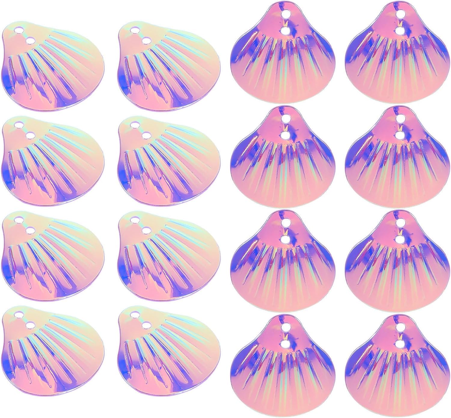 Seashell Sequins 18mm Double Hole Plastic Glitter DIY Craft