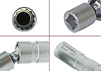 Vista 3 de 3/8 de pulgada de llave giratoria magnética pared delgada 0.551 in bujía enchufe universal junta 12PT (0.551 in)