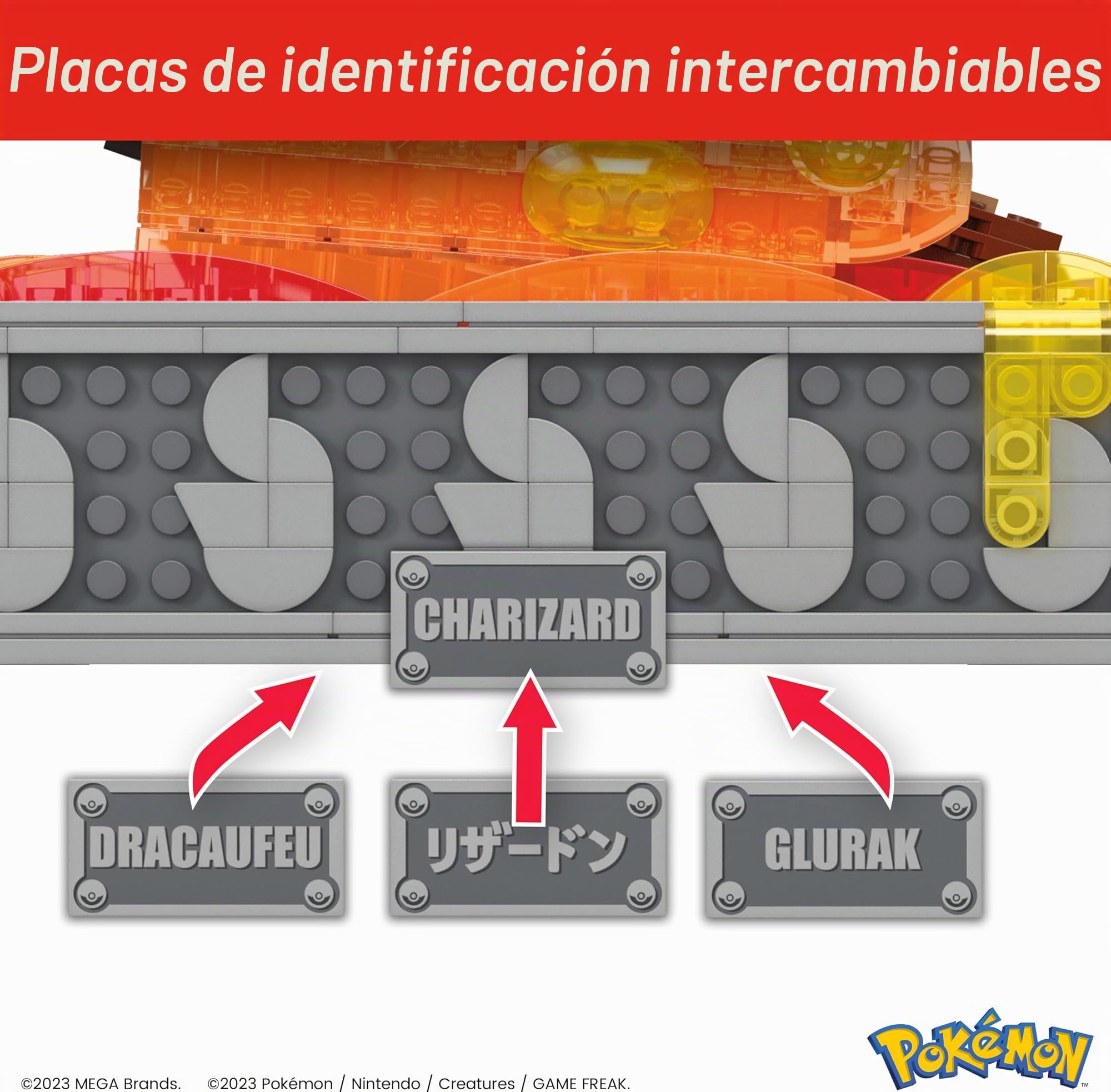 Mega Pokemon Charizard en Movimiento +1600 Bloques de construcción, Juguete +12 años (Mattel HMW05)