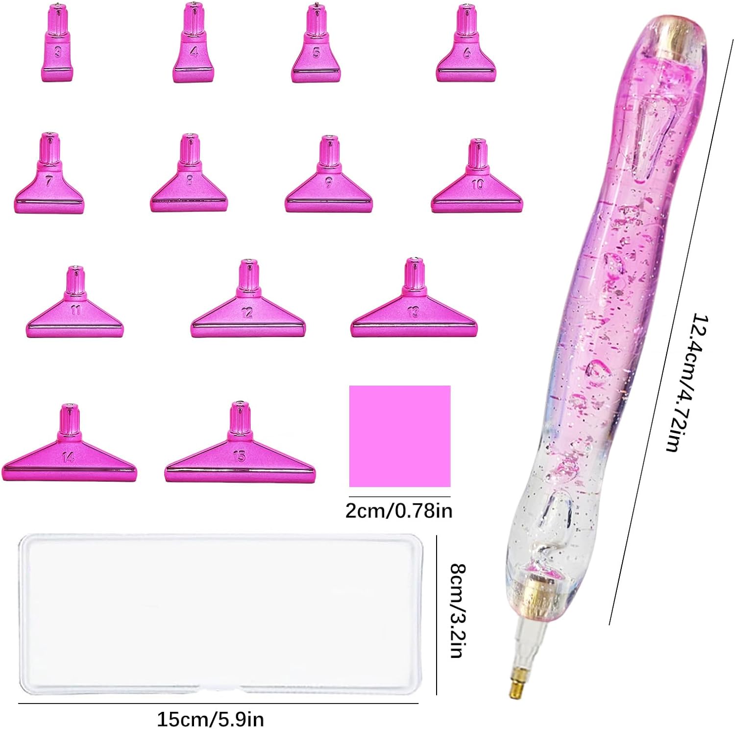 CXJINZE Diamond Art Painting Pens Kit-26 Piece 5D Ergonomic DIY Drill Tools Accessories Supplies Pink with Comfortable Screw Thread Gem Tips 13Nibs for Craft Nail Stylus Cross Stitch Bead Sparkling