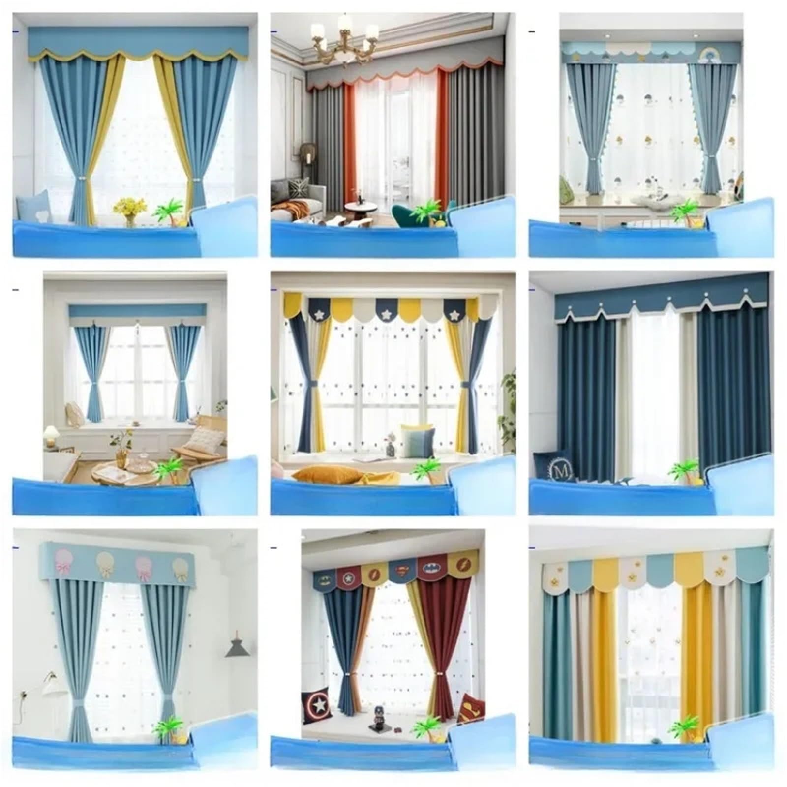 Cantonnière À Franges Rideau de cantonnière Romaine en Chenille, fenêtre Auto-adhésive, Bricolage, Bande de Tissu décorative, ombrage supérieur(Color-03,0.28x2m)