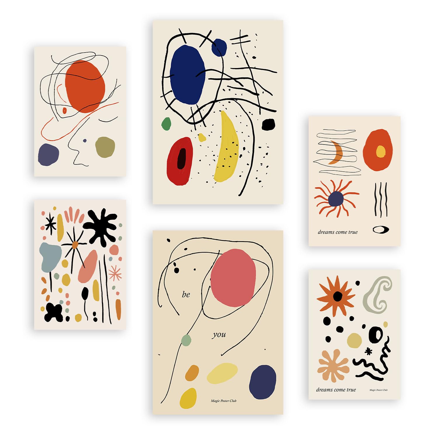 Nacnic Set of 6 Abstract Picasso Marisse inso Posters. In Mix sets Decorative Prints for your living room bedroom