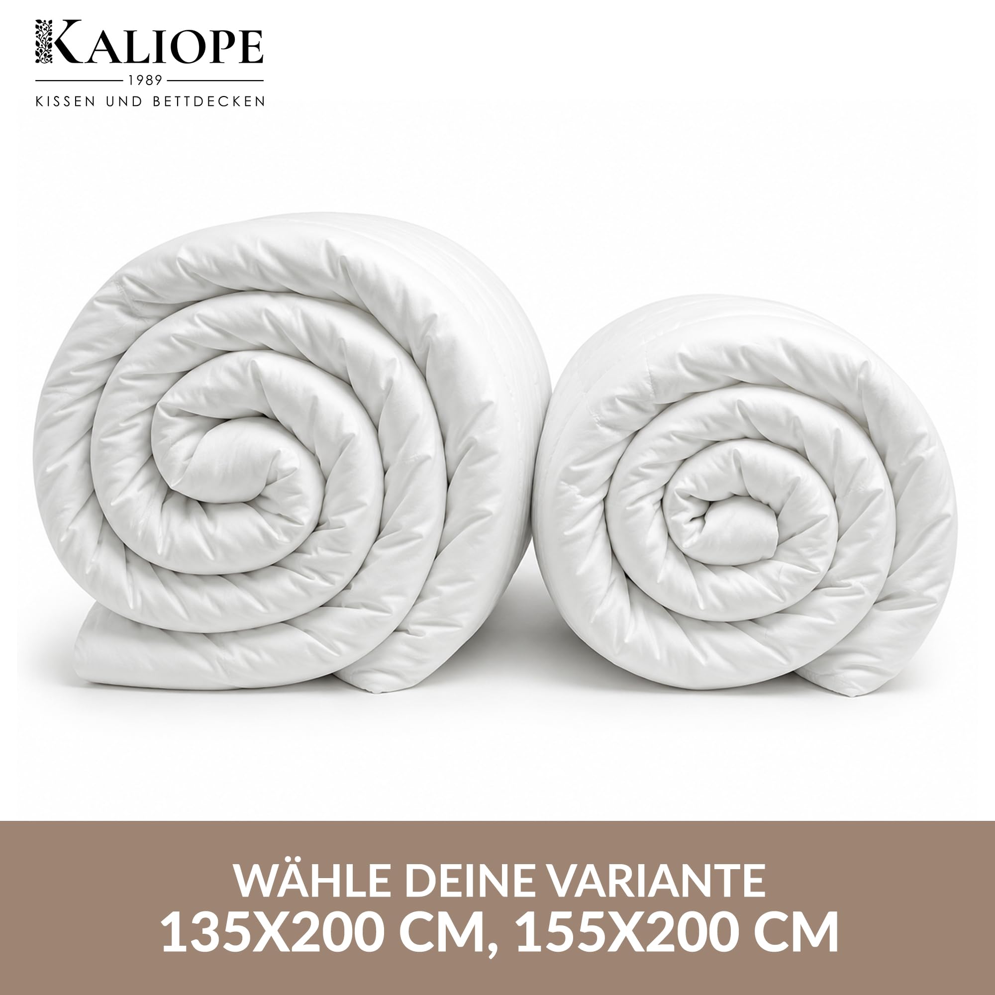KALIOPE Sommerdecke 135 x 200 cm, leichte Bambus-Viskose Bettdecke | Steppdecke aus Baumwoll-Perkal und Tencel, atmungsaktiv, für Allergiker geeignet, mit Steppung für gleichmäßige Füllung