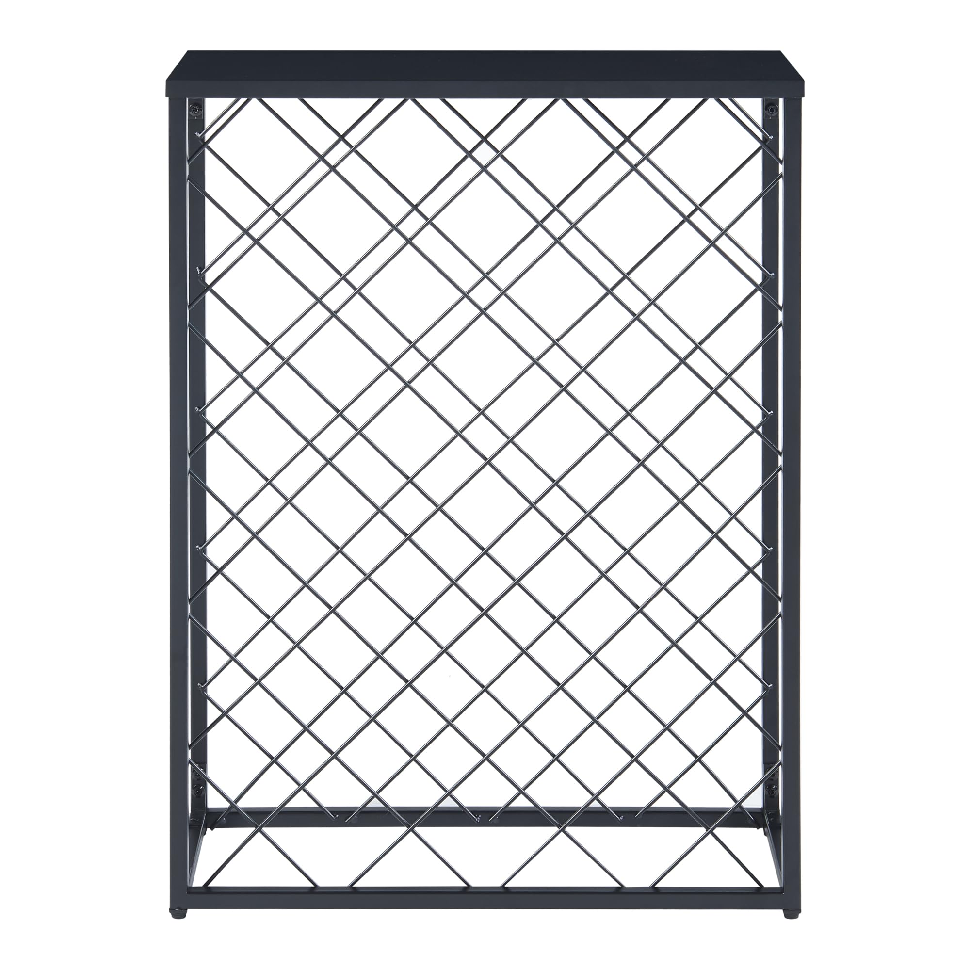 [en.casa] Weinregal Taivassalo Flaschenregal Metall Weinhalter für 25 Flaschen Schwarz Flaschenaufbewahrung Weinflaschenregal 71,5 x 53 x 20 cm