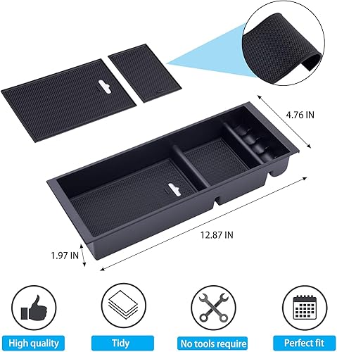 Miniatura 4 de PIMCAR Compatible con Ford 2015-2020 F150, 2017-2022 F250 F350 F450, 2018-2024 Expedition Organizador de consola central y protector de reposabrazos
