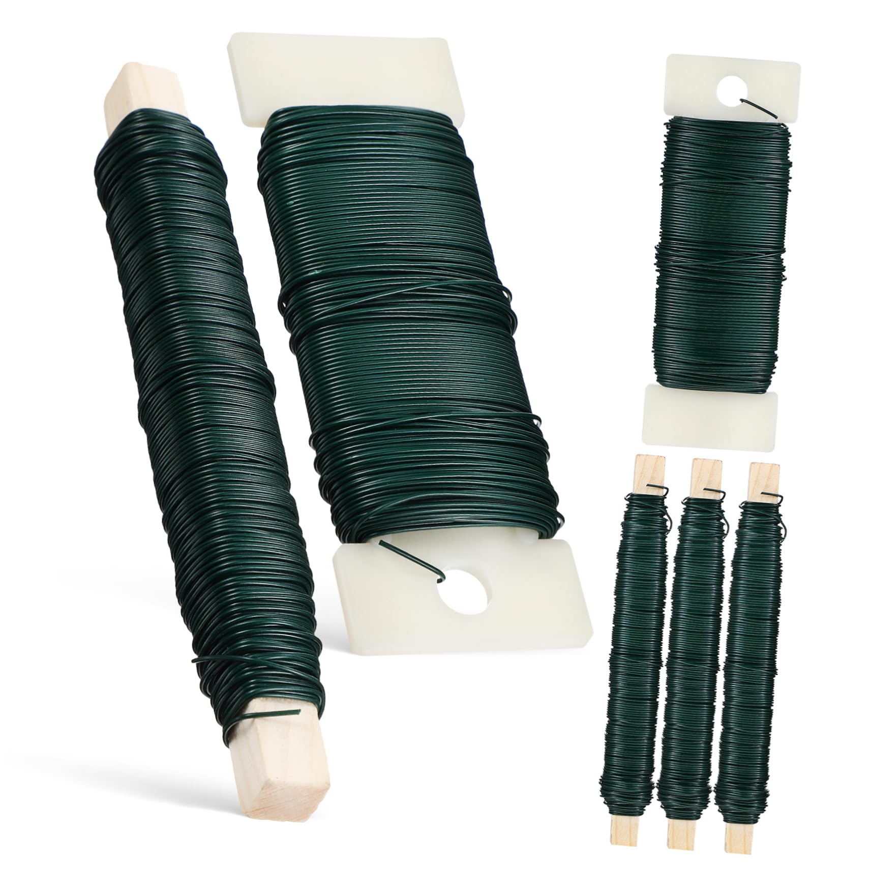 OSALADI 6 Pcs Wire Wood Rod Plastic Board Florist Wires Floral Roll Plant Easy Shape Adjust Garden Craft DIY Decorations