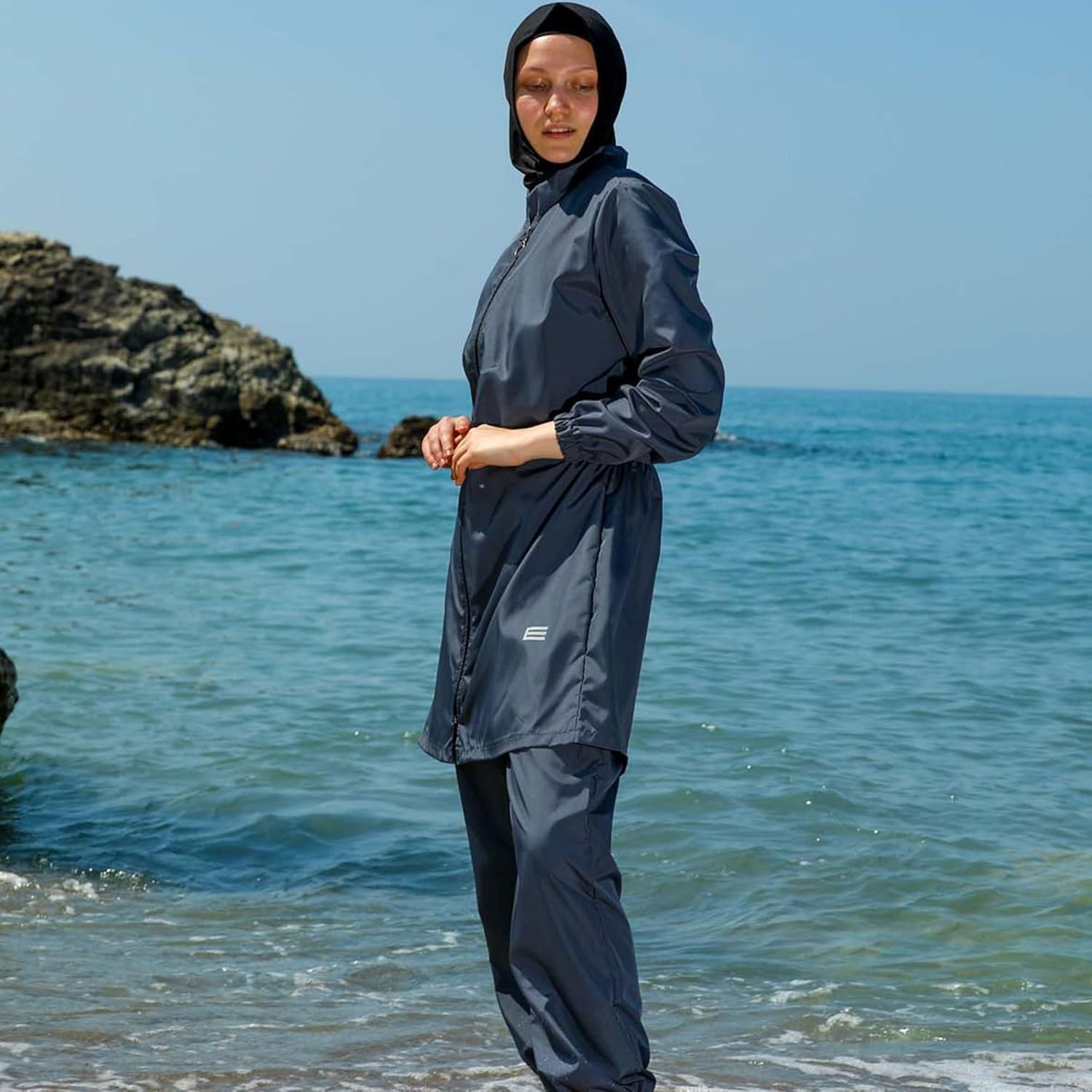 Islamic Long Sleeve Swimsuits for Women Modest Muslim 4 PCS | Full Cover Rash Guard Burkini | Arabic Swimwear