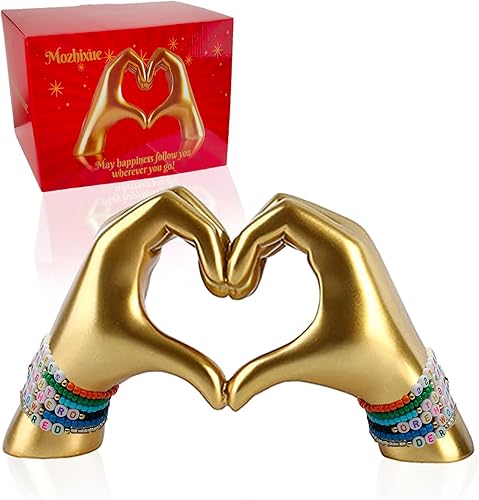 mozhixue Estatuas de gestos de mano, estatua de dedo de amor en forma de corazón, escultura de arte moderno, dedo personalizado, decoración del