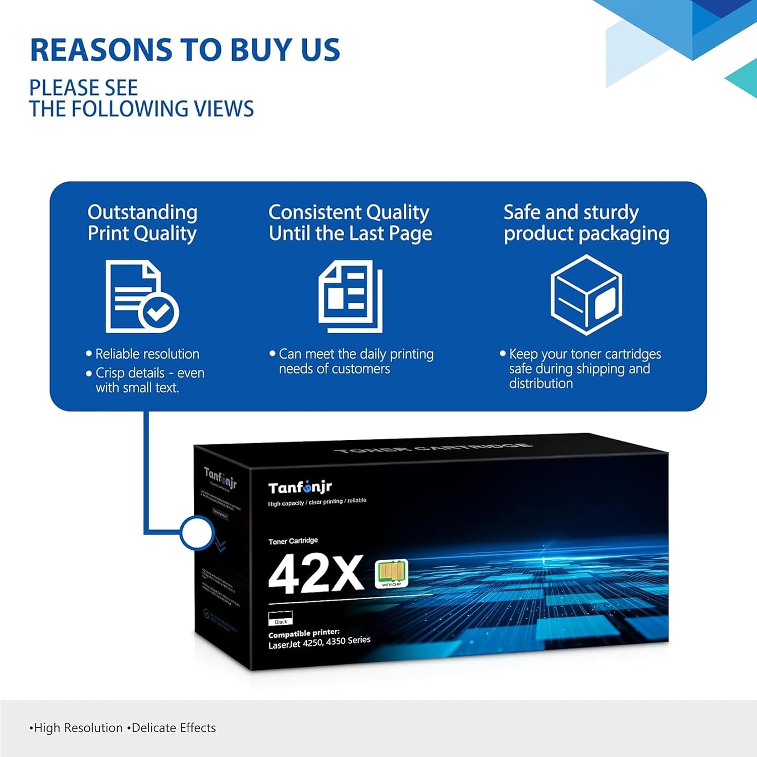Q5942X 42X High Yield Toner Cartridge with Chip 1 Pack | Works with Laser 4240, 4250, 4350 Series Printer Replacement for HP 42X Black Toner Cartridge Q5942A 42A Toner Cartridge | Q5942X Toner