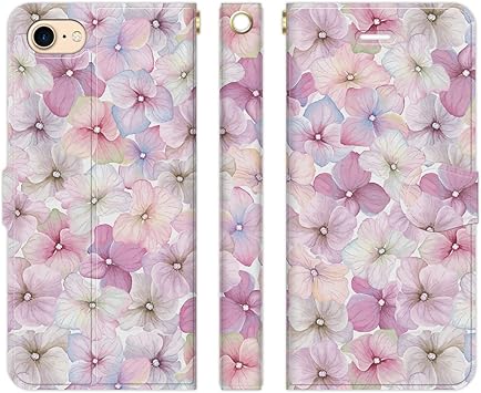 Amazon Co Jp Ruuu Iphone8 Iphone7 Iphone6s 兼用 手帳型 Iphoneケース スマホ ケース カバー 花柄 蝶々 小花柄 紫陽花 あじさい 花びら 和 和柄 ボタニカル ピンク フェミニン ガーリー 可愛い イラスト パステル 大人 レディース おしゃれ かわいい きれい 個性的