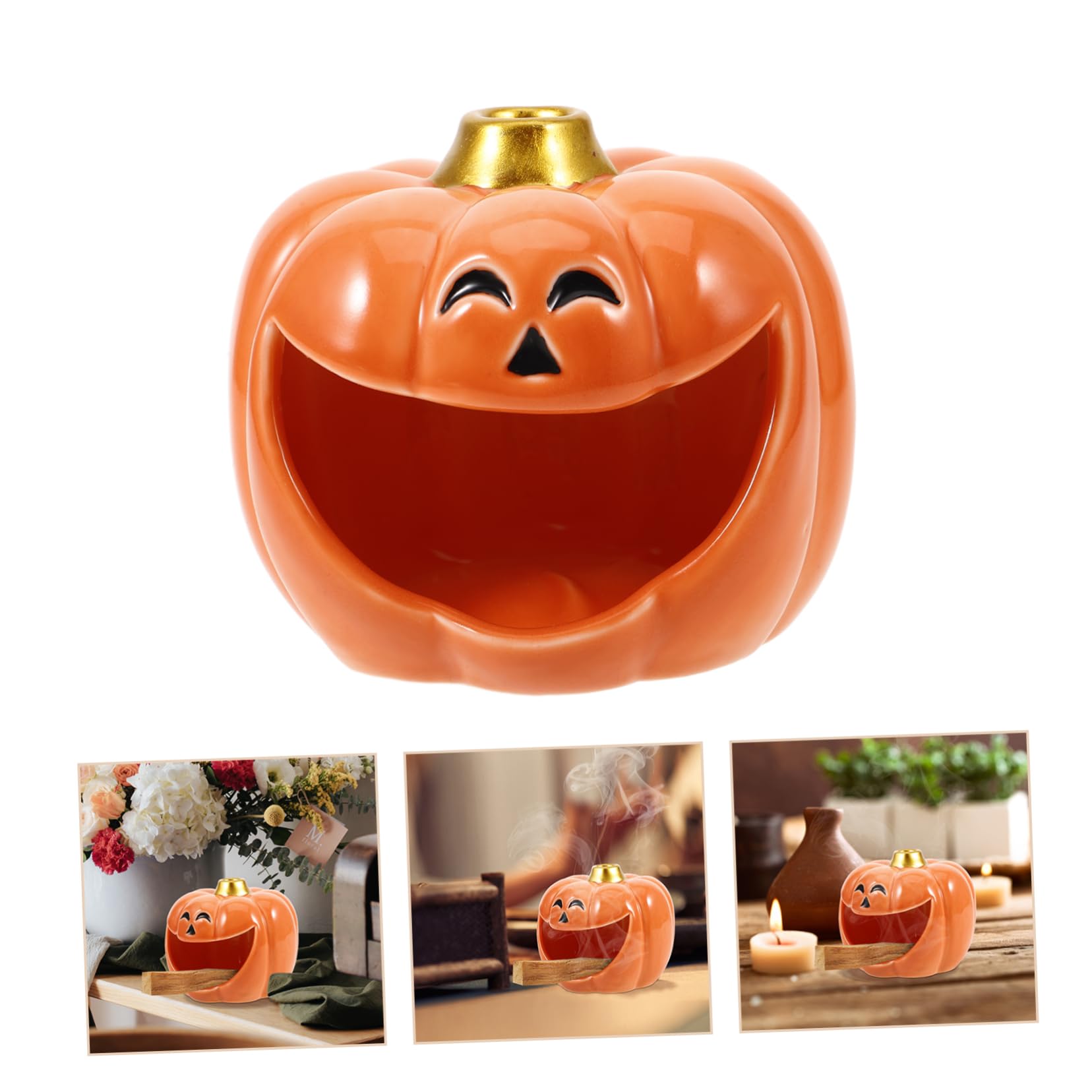 Quemador De Incienso De Calabaza De Cerámica para Varillas De Decoración Festiva para Hogar y Oficina Accesorio Elegante para Relajación y Estilo