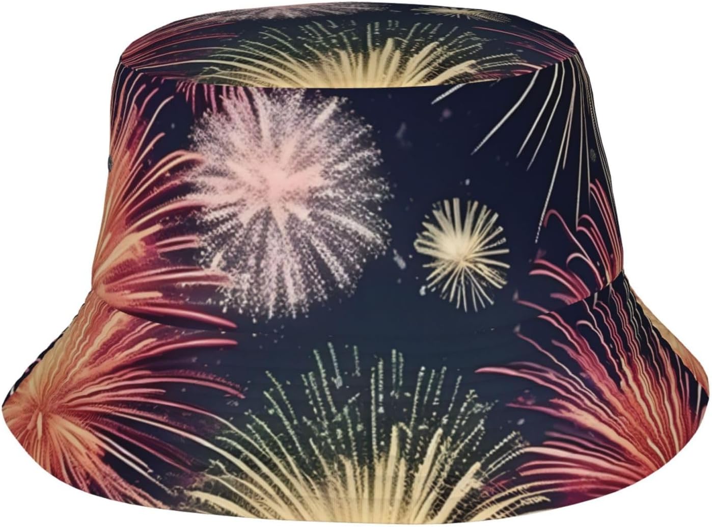 Beautiful Firework Print Bucket Hat for Men Women,Fun Sun Hats,Fisherman Outdoor Summer Travel Hiking Cap Black