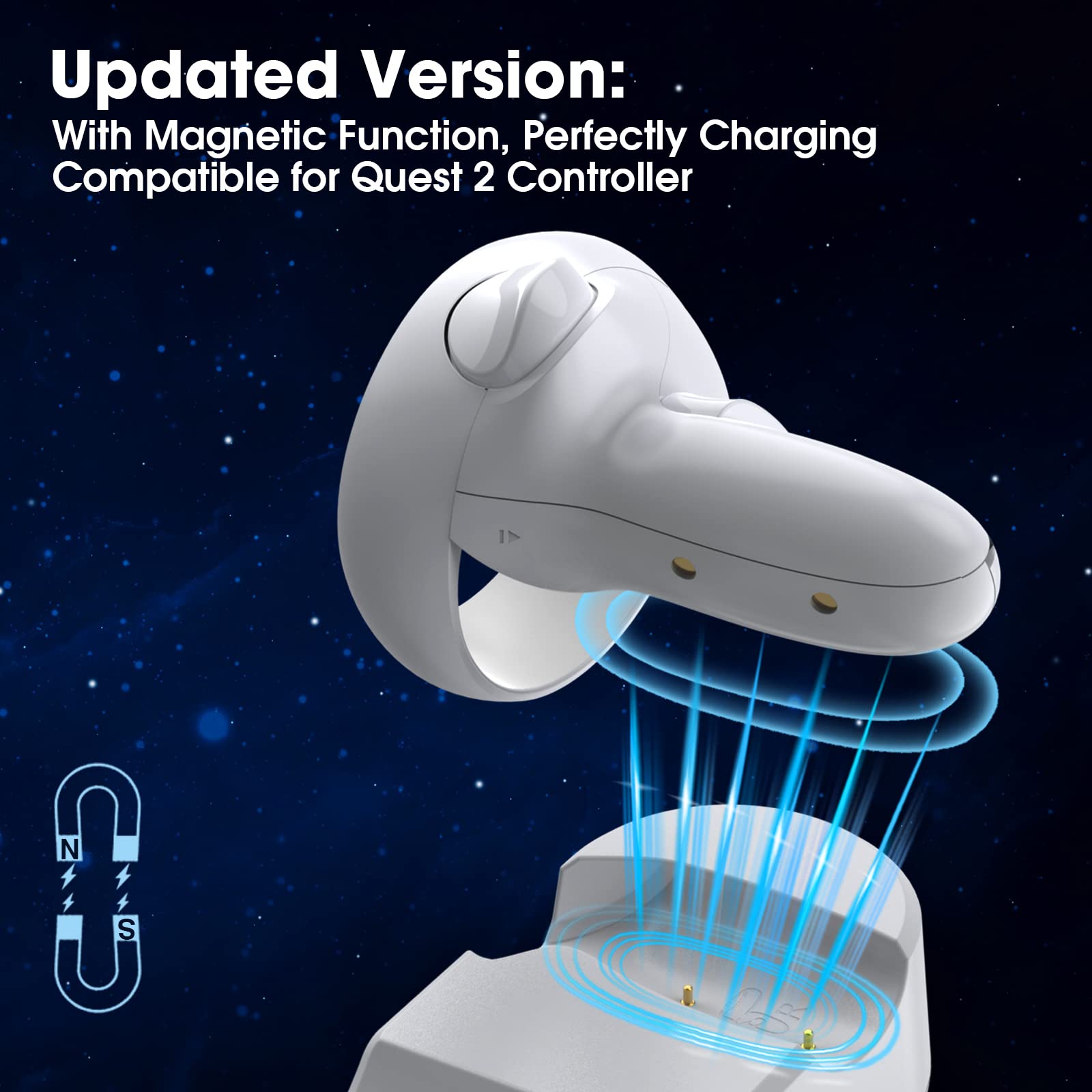 Smatree Station de Charge Compatible pour Quest 2, Compatible avec la Elite Strap avec Batterie, Charge simultanée du contrôleur VR et du Casque (avec Adaptateur)