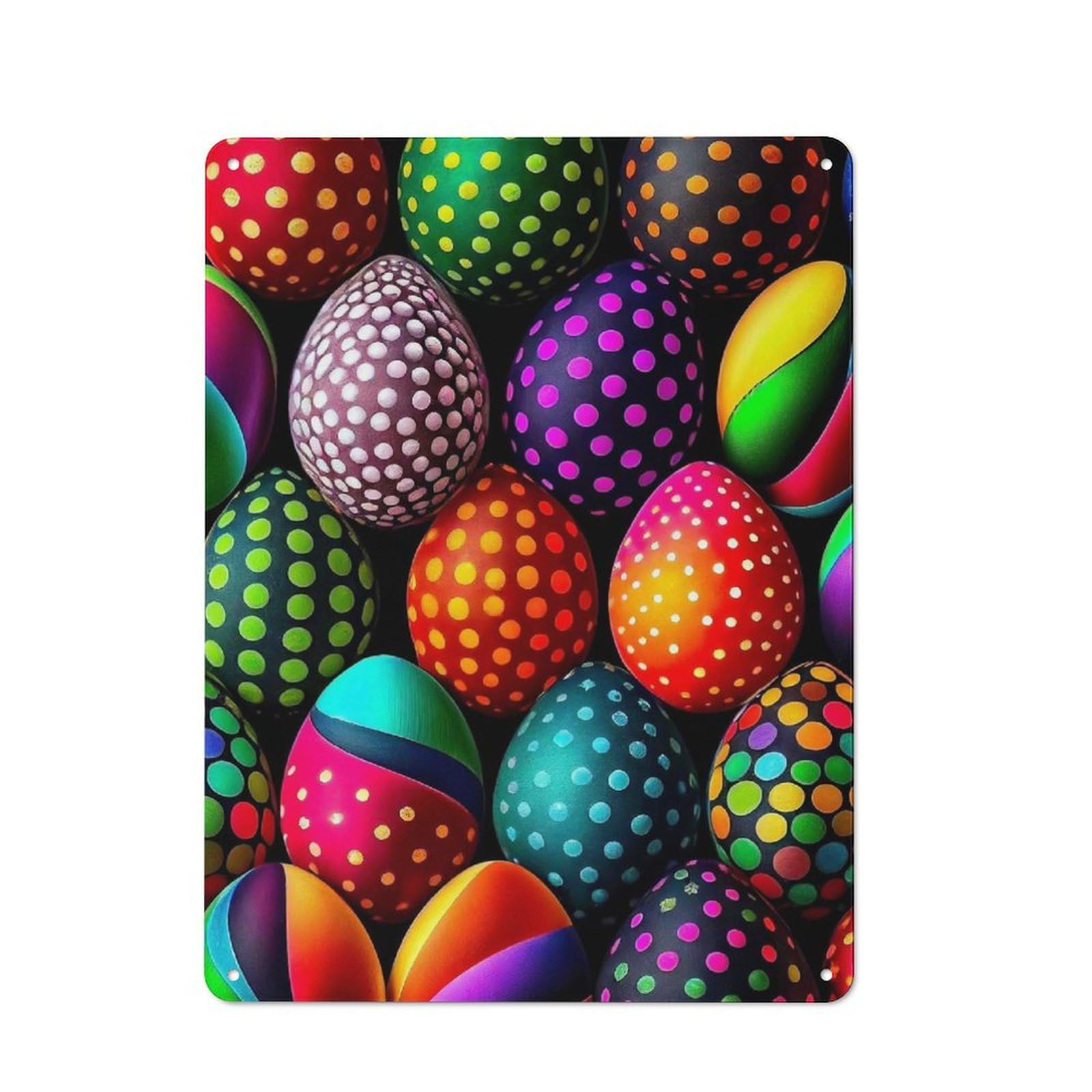 Easter Egg Metal Wall Sign 40x30cm, Modern Retro Loft Wall Plaque for Flat, Bar, Studio Or Gallery Wall