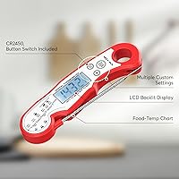Vista 3 de Termómetro digital para carne, termómetro de alimentos de lectura instantánea rápida para cocinar, dulces, parrilla exterior y asado, termómetro