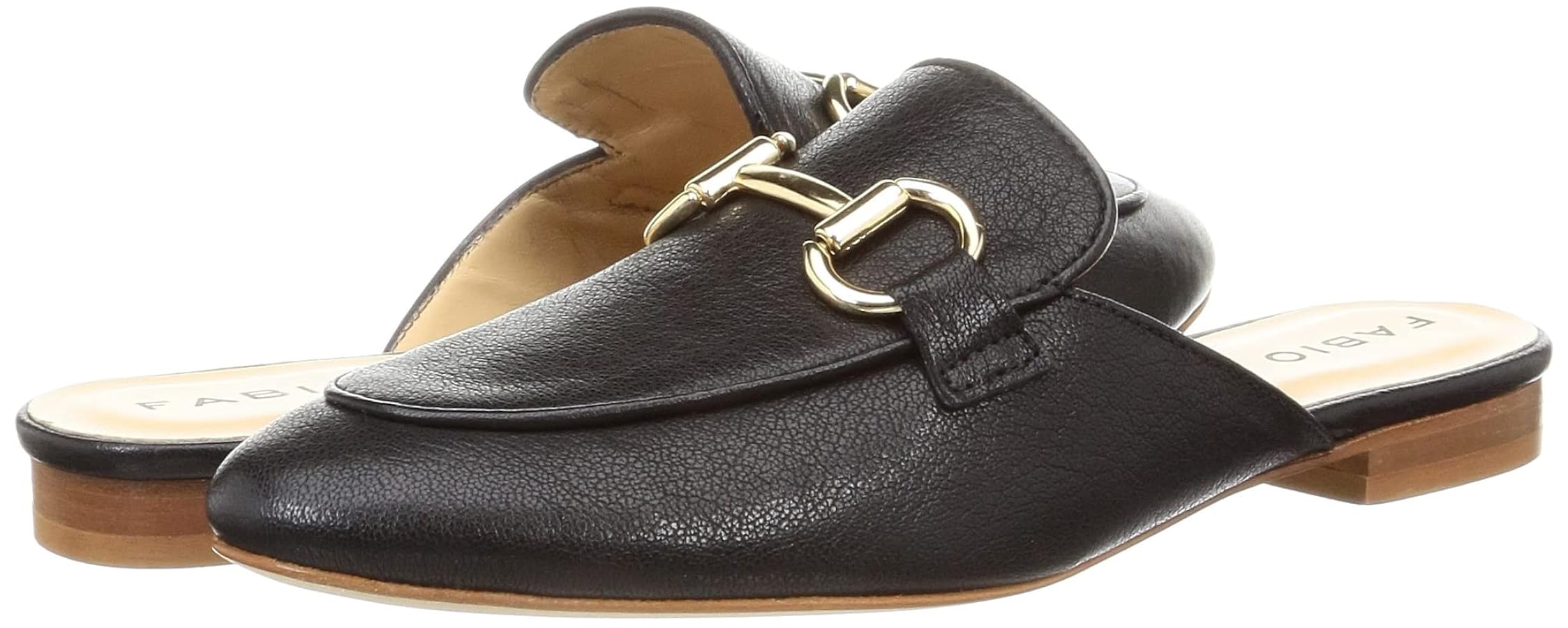 【FABIO RUSCONI】美品ビット ゴールド金具 シープレザー ミュール FABIO RUSCONI】美品ビット ゴールド金具 シープレザー ミュール