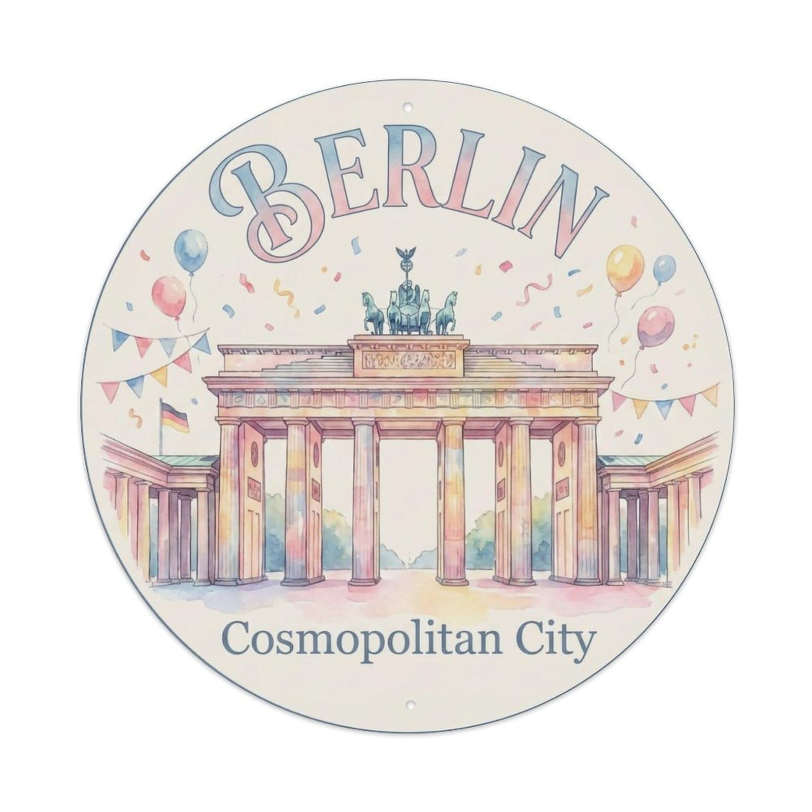 Vintage Travel Berlin Germany Festival 1 Metal Tin Sign