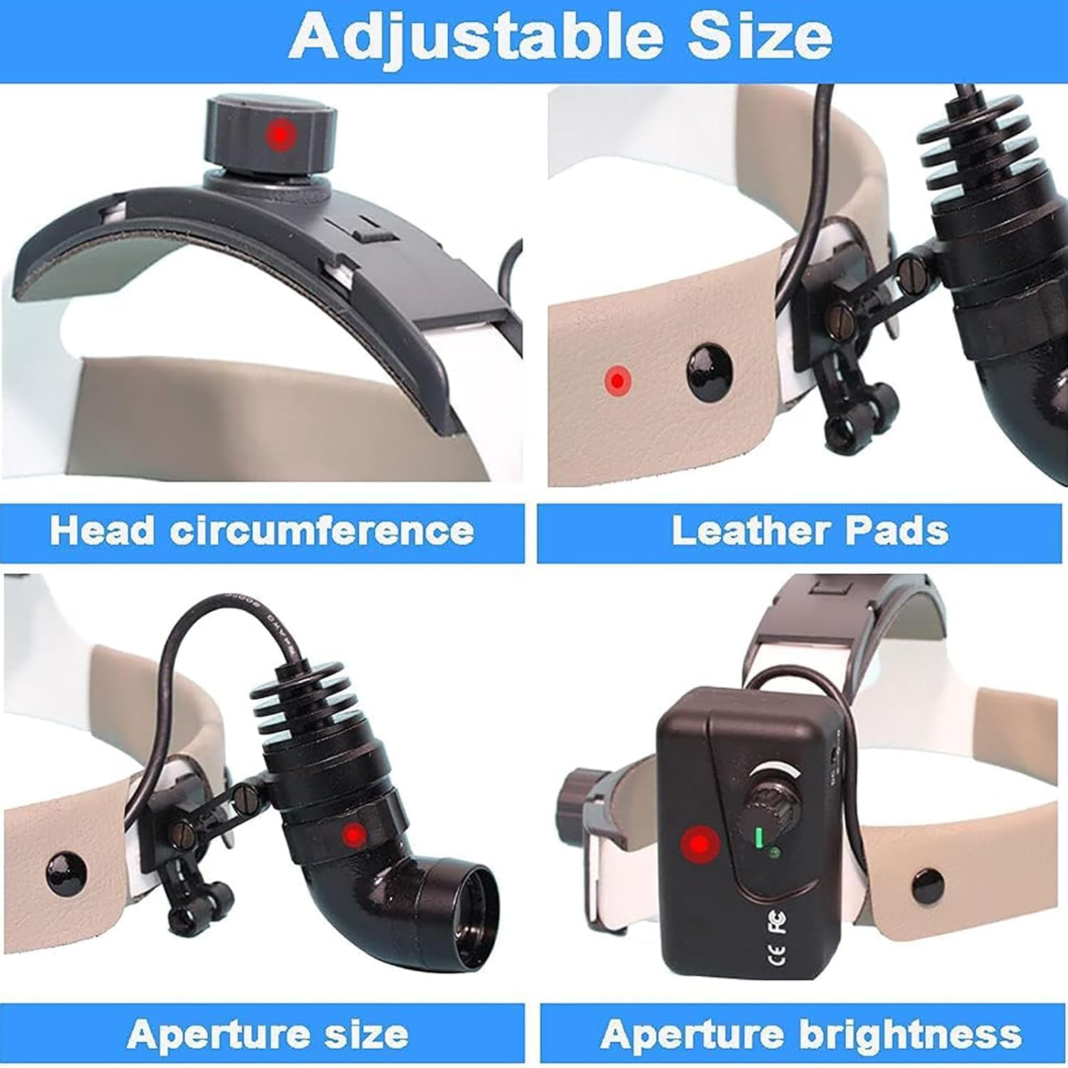 Faro chirurgico a LED da 5 W, faro dentale medico di luminosità regolabile, temperatura di colore 5000K-6000K per odontoiatria, otorinolaringoiatria, oftalmologia, uso di emergenza