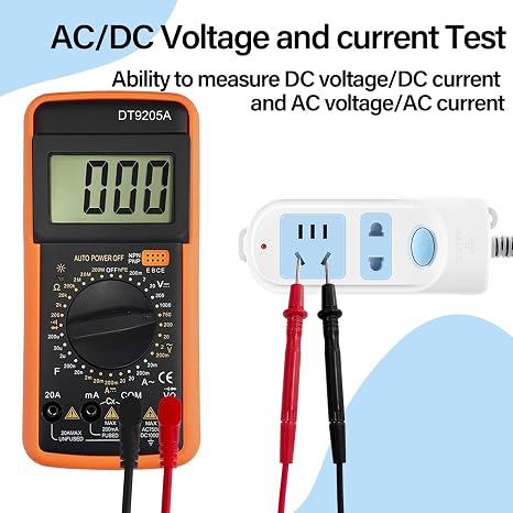 Sutekus Digital Multimeter AC DC Voltmeter Ohm Volt Amp Tester Resistance Capacitance Diode HFE Tester