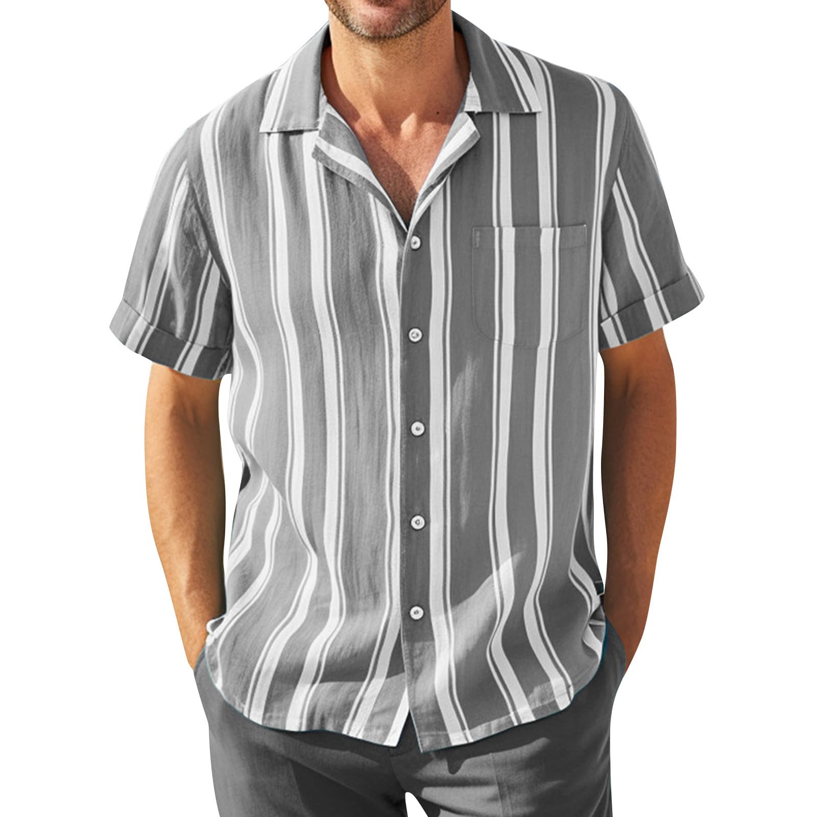 Herren Hemd Kurzarm Sommerhemd Kurzarmhemd Freizeithemd Business Männer Basic Shirts