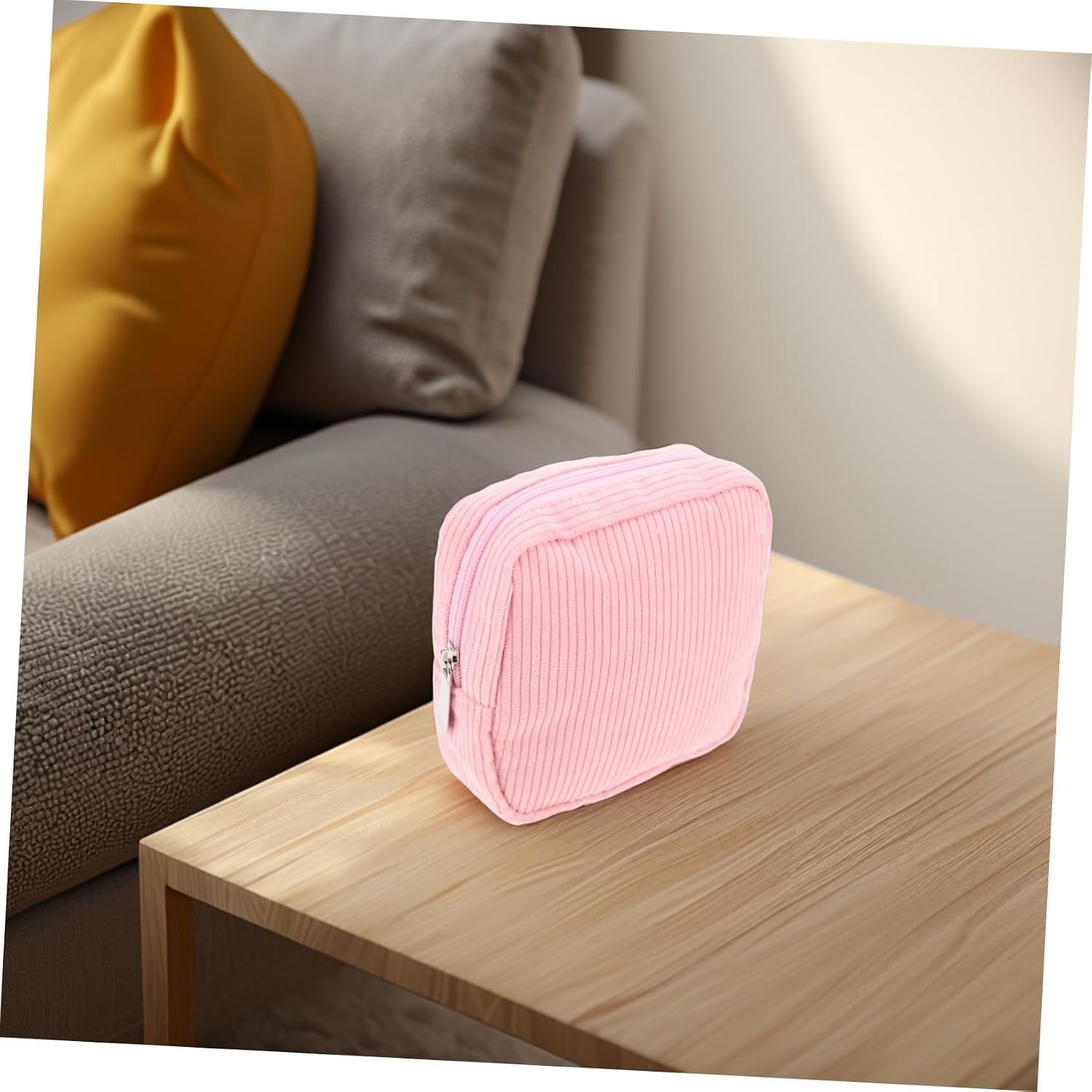 BESTYASH Small Portable Makeup Pouch Aesthetic Cloth Organizer for Travel Toiletries and Feminine Products Chic Mini Bag Soft for Women image 5