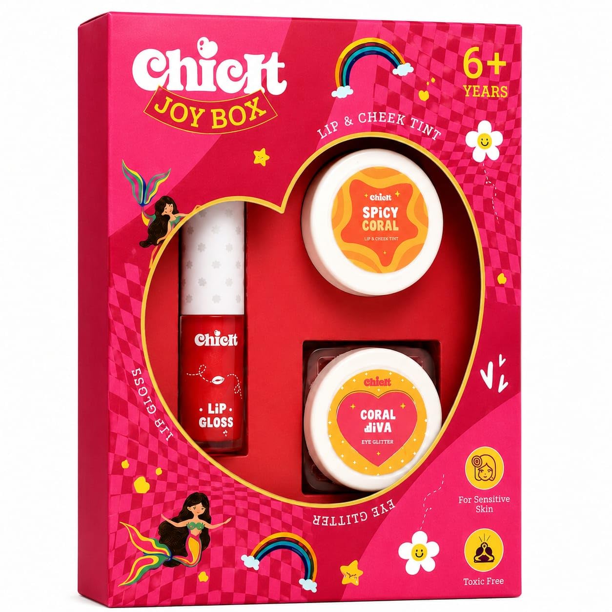 Coral Diva Joy Box Makeup Set for Kids, Lip Gloss and Cheek Tint, Eye Glitter, 6+ Years, Toxic-Free Formula-image-42