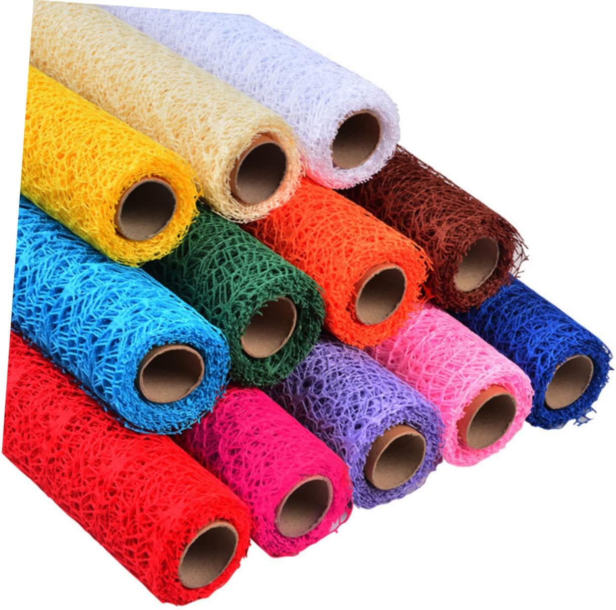 EXCEART 2pcs Gauze Net Roll for Boys and Bright Color Handmade Curtain Backdrop for Kindergarten Decoration Parties and School Projects Safe Craft Material