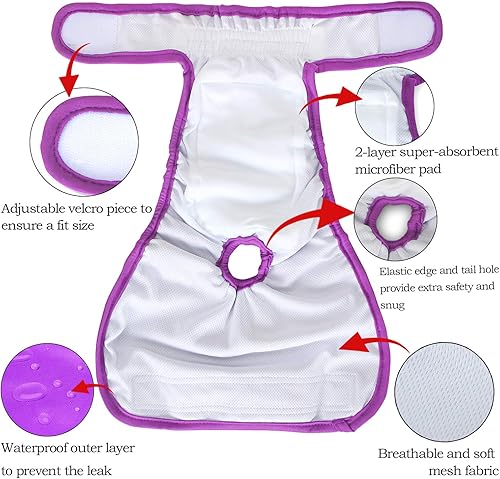 Miniatura 4 de Teamoy  Pañales lavables para perros hembras, reutilizables, súper absorbentes y cómodos