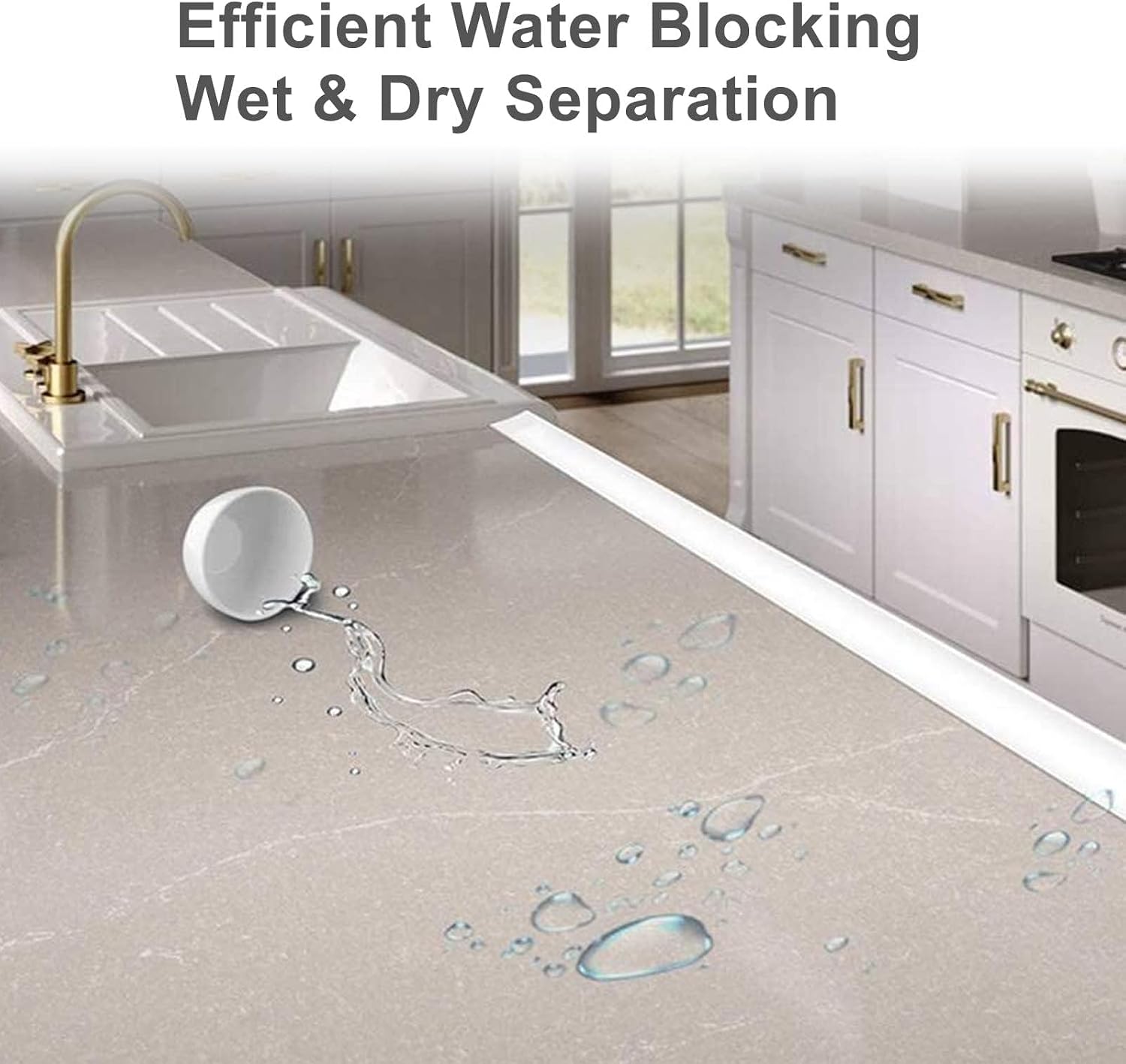 78 Inch Shower Dam Shower Threshold Collapsible Water Barrier Self-Adhesive Shower Water Stopper Splash Guard Keeping Dry and Wet Separation for Bathroom and Kitchen (Black)