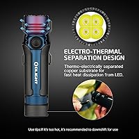 Vista 7 de OLIGHT Seeker 4 Pro - Linternas recargables de 4600 lúmenes, luz brillante de alta potencia con funda USB C, impermeable IPX8 para emergencias, Azul