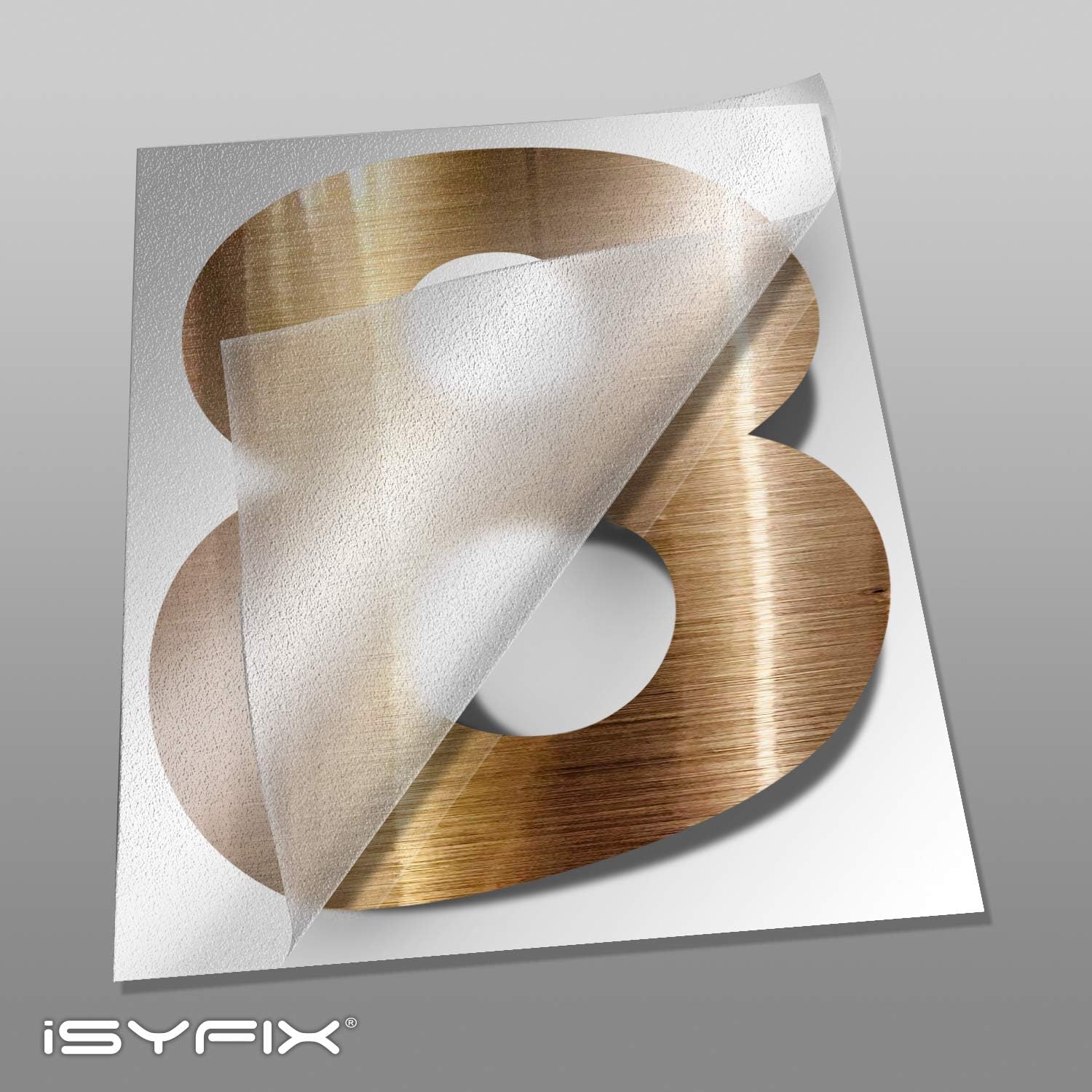 iSYFIX Gold Brushed Vinyl Numbers Stickers – 5 Inch Self Adhesive (2 Sets) Premium Decal Die Cut and PreSpaced for Mailbox, Signs, Window, Door, Cars, Trucks, Homes, Businesses, Address Numbers,