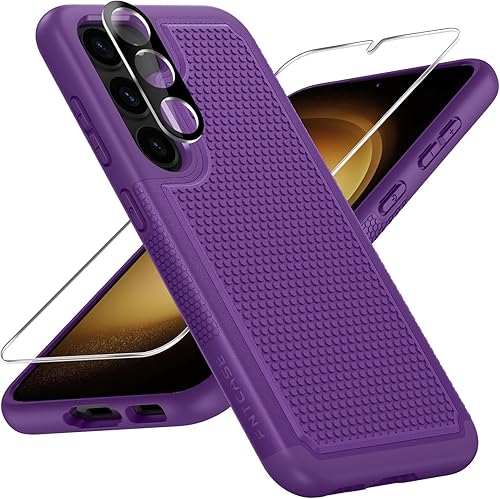 FNTCASE Funda para Samsung Galaxy S23 funda protectora de doble capa resistente para teléfono celular, a prueba de golpes, con textura