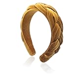 Braided Headbands Velvet Headband for Women Soft Twisted Hair Hoop Non-Slip Wide Padded Hairband for Makeup, Washing Face, Daily Wear