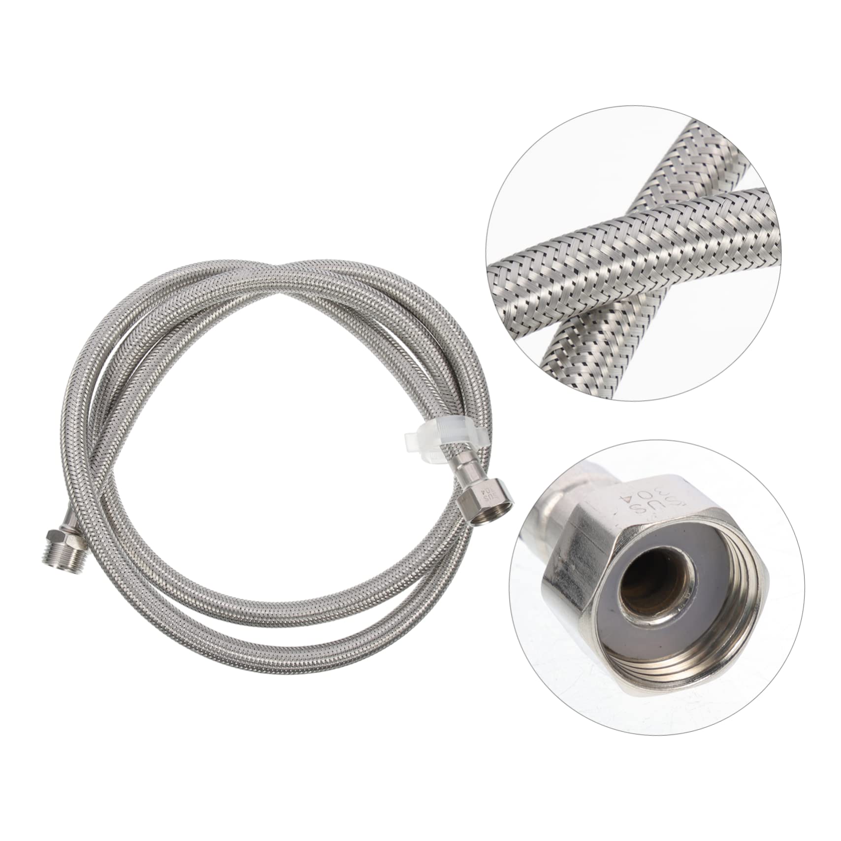 DOITOOL 4 Piezas Manguera Trenzada para Lavadora Inoxidable Tubo Flexible Resistente y Explosión Línea de Suministro de Agua con Fácil y Duradera