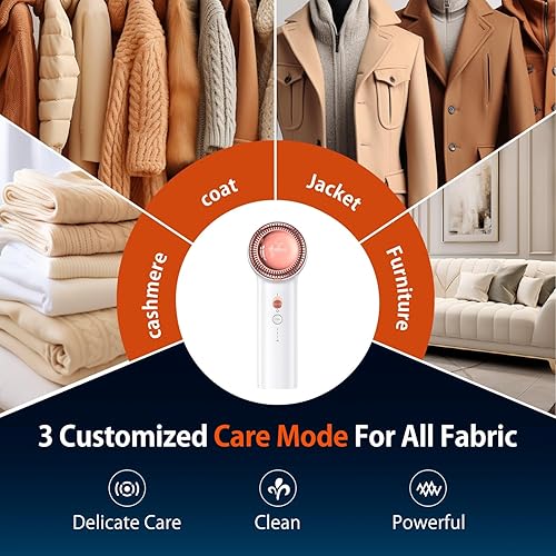 Miniatura 6 de TORRAS Afeitadora de tela, removedor de pelusas, recargable, eléctrica, de 3 velocidades, para quitar pelusas, para cachemira, lana, abrigo,