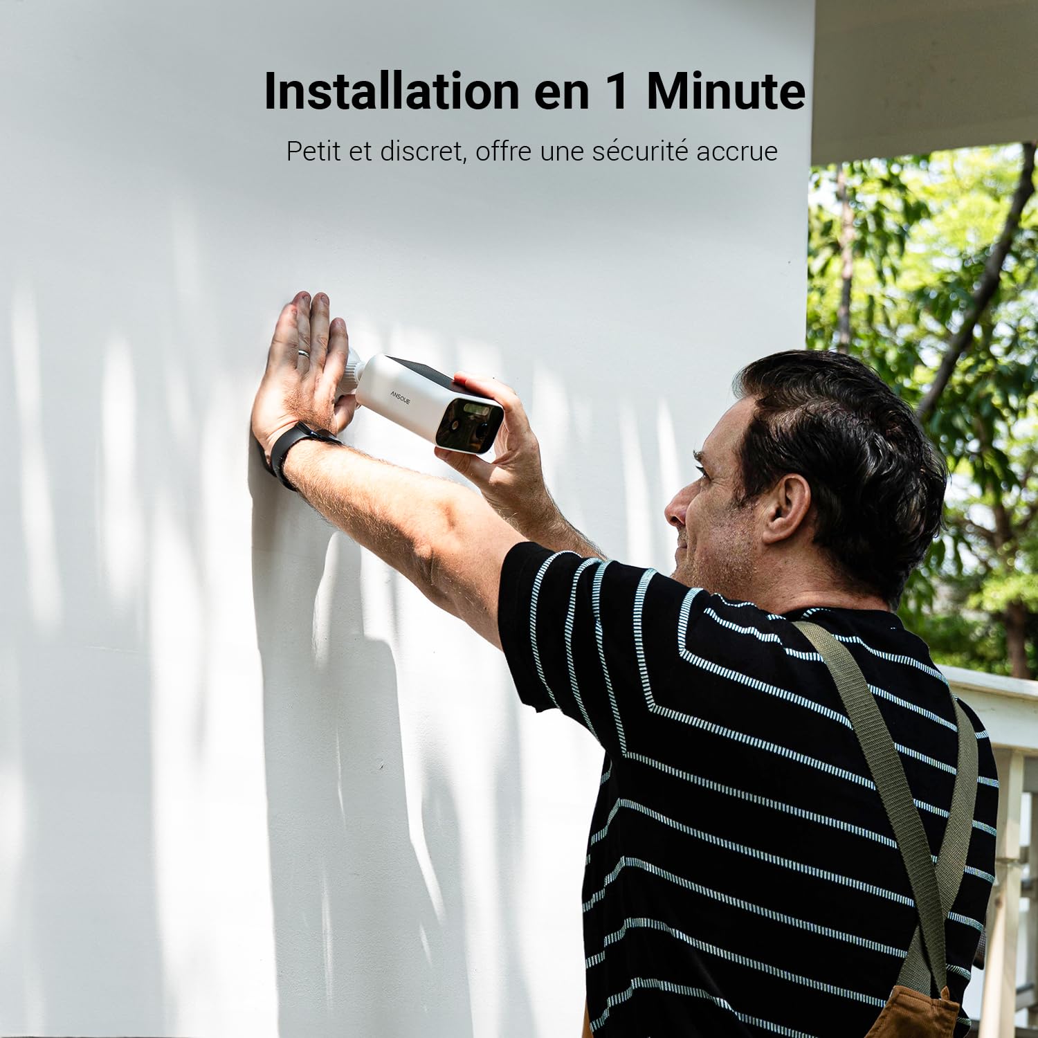 ANSQUE 2K 3MP Camera Surveillance WiFi Exterieure sans Fil Solaire – Batterie 365 Jours, Kit 4 Cam + Home Station, 32 Go Stockage Local sans Abonnement, AI Détection Humaine, Vision Nocturne Couleur