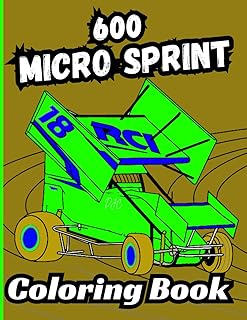 Bermrider 600 Micro Sprint Coloring Book: Dirt Oval Track Racing Car Kids Speedway Raceway Race Winged