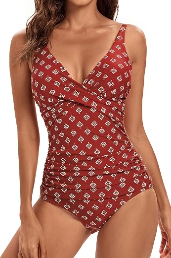 VILOREE Women's Monokini Slimming Swimsuit Plus Size Swimwear Tummy Control for Chubby People