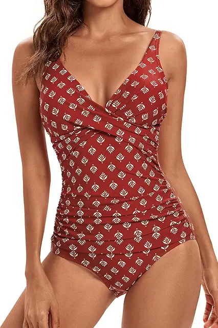 Damen Monokini Bauchweg Schlankheits Badeanzug Plus Size für Mollige