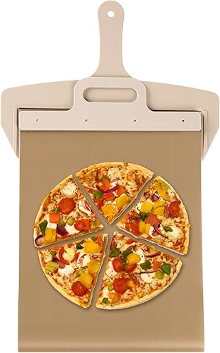 Pala deslizante para pizza,Paleta de espátula de pizza antiadherente con mango desmontable, Deslizador de cáscara de pizza,Transferencia para
