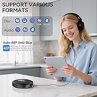 Vista 4 de Gueray CD Player Portable CD Discman Portable CD Player for Car with Anti-Skip Shockproof Personal CD Player with Headphones LCD Display Support