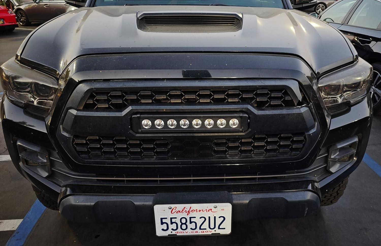 iJDMTOY 80W Grille Mount LED Light Bar Kit Compatible with 2016-2023 Toyota Tacoma, Incl (1) 80W High Power LED Lightbar, TRD Lettering Position Grill Mount Brackets, Relay Wiring w/On/Off Switch