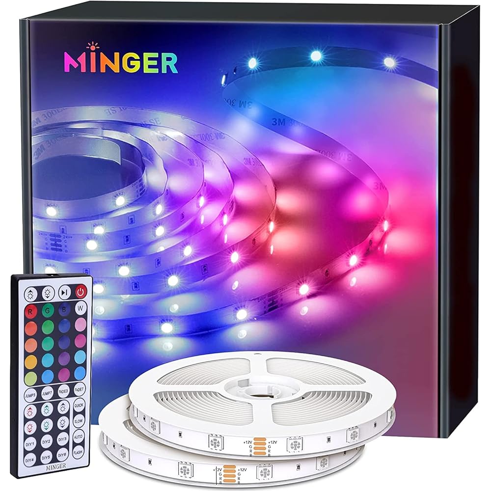 8/mo Finance MINGER LED Strip Lights 65.6ft, RGB Color Changing LED