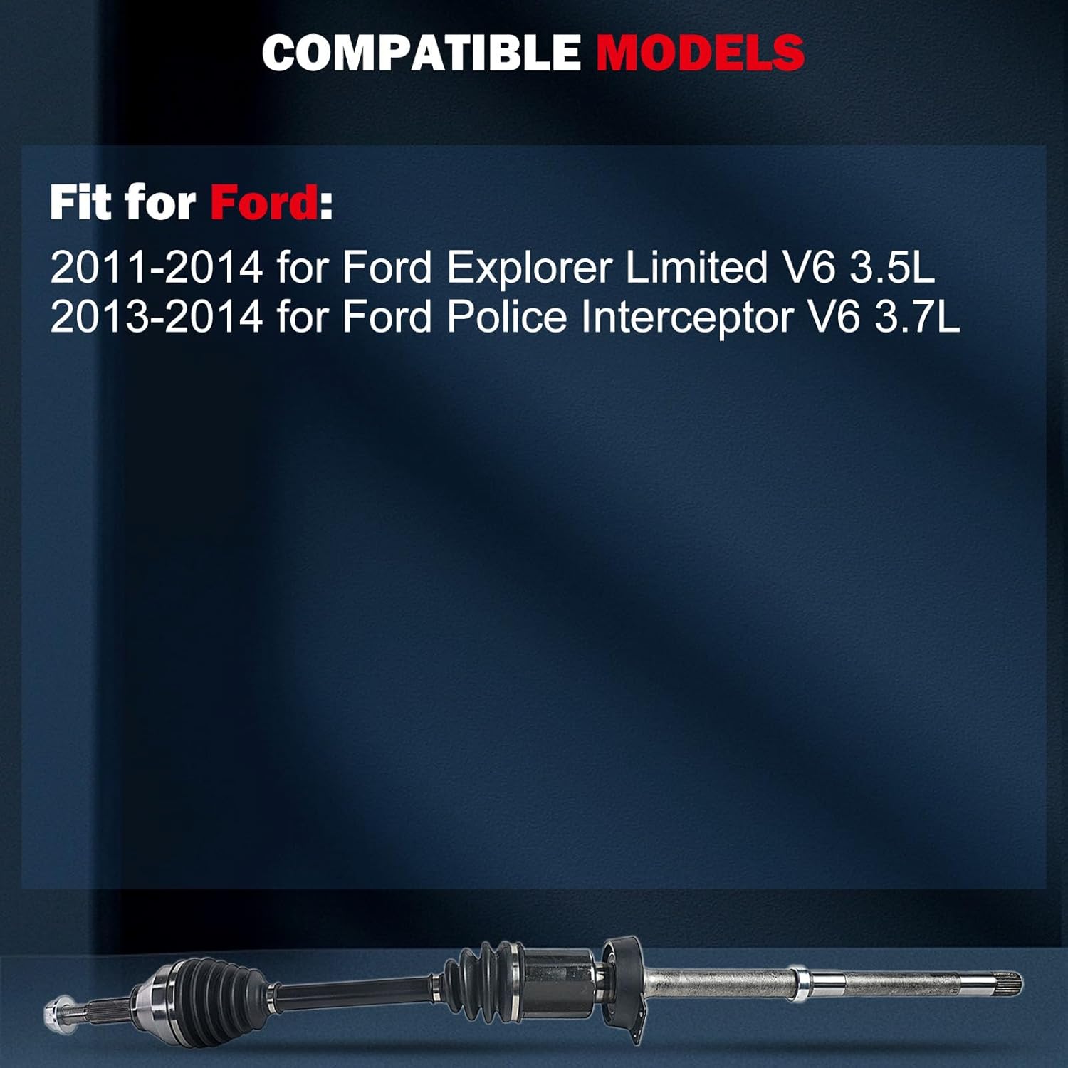 cciyu NCV11074 CV Axle Shaft Assembly Fit For Ford Explorer 2011-2012 V6 3.5L, AWD Only, Without Towing Package, Front Right Passenger Side