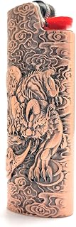Metal Lighter Pouch Case Cover Holder Sleeve Vintage Pixiu Engraving for BIC Full Size Classic Lighter J6