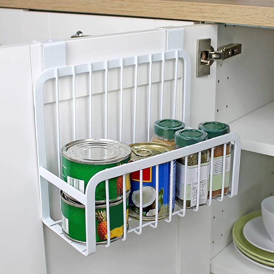 Organizer Portaoggetti A Griglia Gralara | Cestini Con Ganci Per Porta, Parete O Bancone | Nero, In Ferro - Foto 9